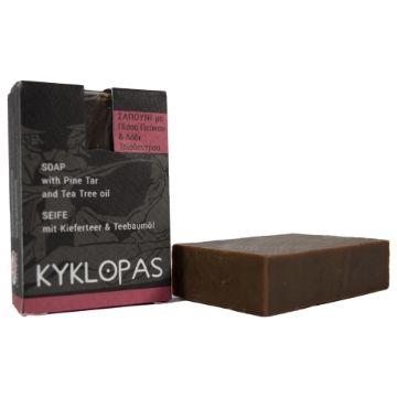 Handmade Olive Oil Soap with Pine Tar and Tea Tree oil 120g Kyklopas Handmade Olive Oil Soap with Pine Tar and Tea Tree oil 120g Kyklopas