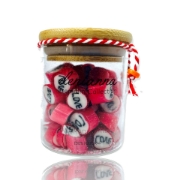 Premium Handmade Cut Rock Hard Candy with a Love Design (strawberry) 100g