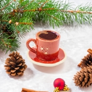 Εικόνα της Πολυτελές Χριστουγεννιάτικο Κουτί Δώρου με Κεραμικό Σετ Καφέ