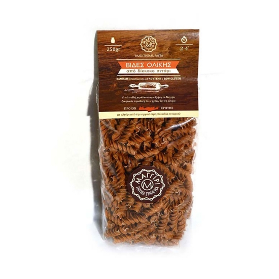 Authentic Cretan Handmade Pasta Wholewheat Fusilli with triticum dicocum an ancient wheat variety  – Maggiri 400g 
