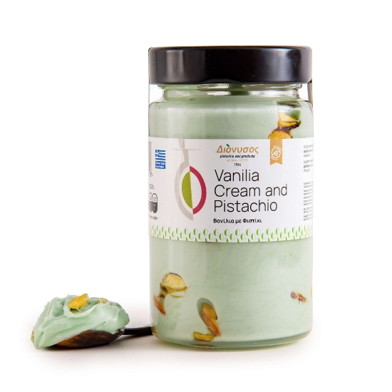 Premium Vanilla Cream with Pistachio Aeginas PDO – Gourmet Dessert 320g