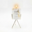Aurean Pantheon luxury scented candle with gold accents on elegant metal stand – premium Greek candle decor
