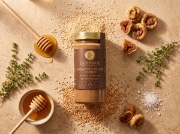 Samynthos Organic Whole Tahini, Cold Pressed 300g on a clean ecommerce background