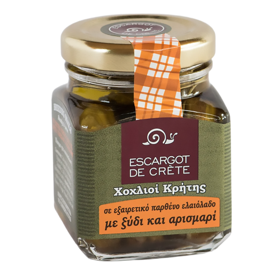 Escargot de Crete Snail Fillets in Cretan Olive Oil, Vinegar & Rosemary - 90g Jar by Escargot de Crete - Primary product phot