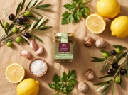 Escargot de Crete Snail Fillets Meze in Cretan Olive Oil, Garlic and Parsley - 90g Jar on a clean ecommerce background