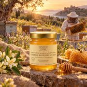 Navarino Icons Orange Blossom Honey, 250g on a clean ecommerce background